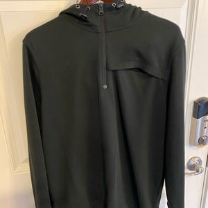 Dark Green Casual Hooded Sweater